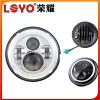 Yellow Angel eye Motorcycle Latest 7 inch round led headlight 12v-24v