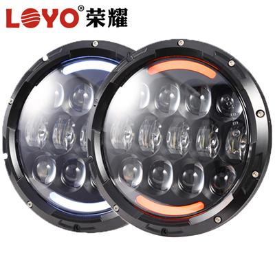 Hot!!! Best Quality Wholesale Waterproof 7" Headlight Led for JEEP Wrangler accessories Halo ring round led headlight