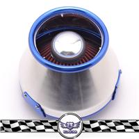 76-100mm Neck Aluminum Power Intake Filter Blue Cabin Air Filter