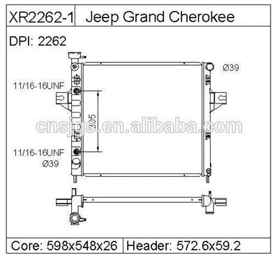 radiator for JEEP GRAND CHEROKEE 99~04 DPI: 2262 OE:52079428AB