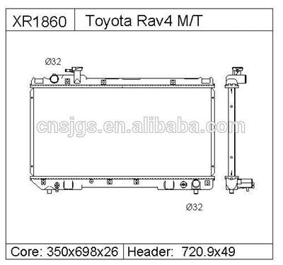 Radiator forToyota RAV4 96~97 OE : 16400-7A110 / 16400-7A111 / 16400-7A122 DPI : 1860