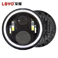 2018 China car parts 7" round led headlight accessories for Jeep harley sportster bicycle