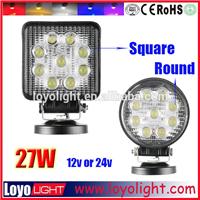 27w square 9 led work light 4 inch Universal Work light for Truck/Tractor/4x4/Off Road/ATV/Vehicle/Bus