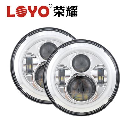 High quality 7" 45W round led headlight ,hi/lo beam headlight for Wrangler and Harley