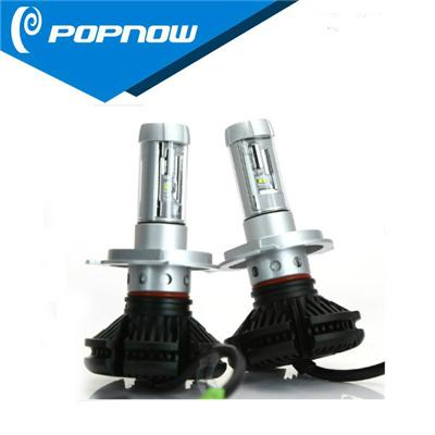 DIY 3 X3 LED car headlight H4 with 50W 6000LM ZES chip led headlamp for auto