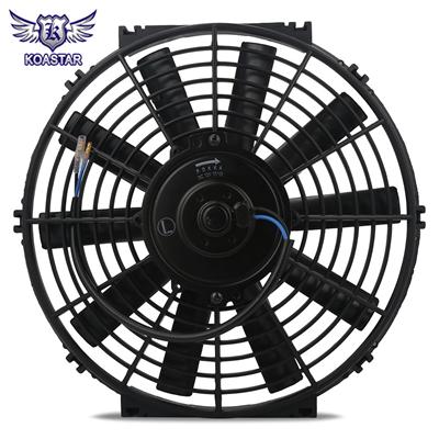 JDM racing black slim 12 inch push pull radiator engine bay cooling fan universal 12v