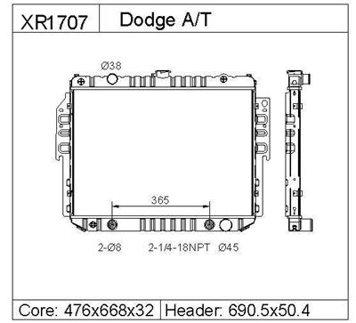 Radiator For DODGE B SERIES/RAM VANS 94~03 dpi:1707 oe:52029117