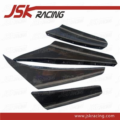 JSK STYLE CARBON FIBER FRONT BUMPER CANARDS (4 PCS) FOR 1998-1999 MITSUBISHI EVOLUTION LANCER EVO 5