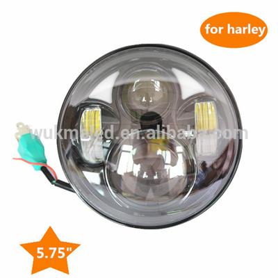 Chrome & Black 5-3/4" LED Headlight 5.75'' Projector Daymaker Lamp For Harley Motorcycle