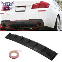 33" x5" ABS Plastic Universal Car Body 7 Fin Shark Fin Black Rear Bumper Lip Chassis Diffuser Spoiler