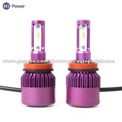 Car Headlight Kit S2 Purple 36W 6500K LED Headlight 8000LM H4 Hi/Low Beam 6000K Fog Light Car Universal Headlamp