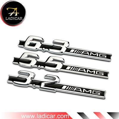 Metal Silver Chrome Black 3.2 AMG,5.5 Amg, 6.3 AMG ABS Sticker Emblem Car Badges For Mercedes Benz