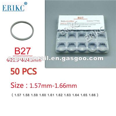 ERIKC B27 Injector Calibration Shim,Denso Nozzle Adjust Washers And Spring Nozzle Shim Size: 1.57mm--1.66mm