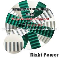 PU Timing Belt T10+NFB Bottom Face With Green Cloth