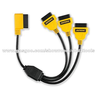 AUTOOL OBD2 Splitter Cable OBD 2 Extend Y Cables 1 To 3 Converter Adapter Wire 50cm J1962M To 3-J1962F OBD2 Extension Split Cord