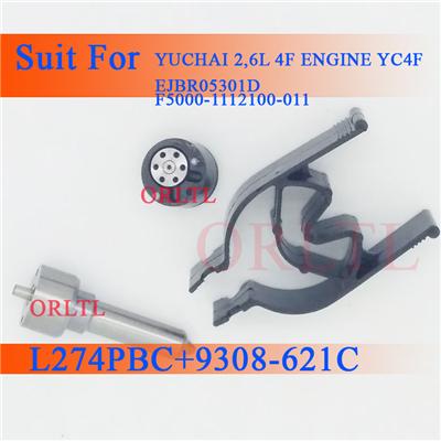 ORLTL 7135-626 Fuel Injector Kits L274PBC High Speed Steel Valve 9308-621C For YUCHAI EJBR05301D EJBR06101D