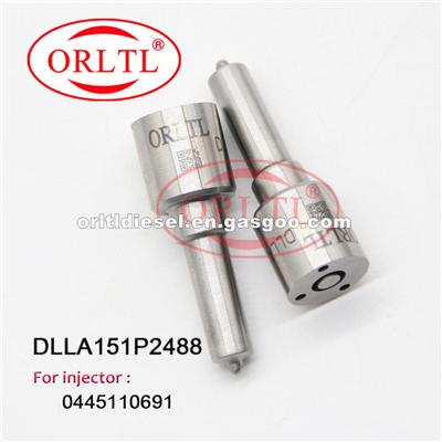 ORLTL Black Coated Needle Nozzle DLLA151P2488 (0433172488) Diesel Injector Nozzle DLLA 151 P 2488 For Bosch 0445110691