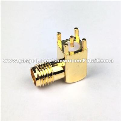 SMA Right Angle PCB RF Coaxial Female Connector