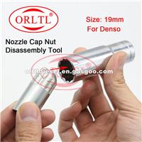 ORLTL Common Rail Injector Nozzle Cap Nut Assembly Disassembly Tools 19mm For Denso / Bosch Renault Series