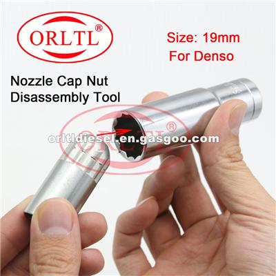 ORLTL Common Rail Injector Nozzle Cap Nut Assembly Disassembly Tools 19mm For Denso / Bosch Renault Series