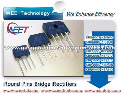 WEET Strong KBL610 KBU810 KBP310 Round 4 Radial Leads Single Phase Bridge Rectifiers