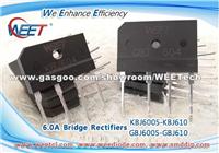 WEET-6A-Bridge-Rectifiers-KBJ6005-KBJ610-GBJ6005-GBJ610-GPP-Glass-Passivated-GBJ604-KBJ604 WEE Technology