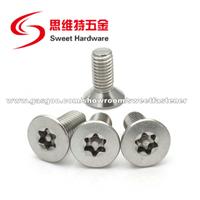 SS304 Stainless Steel Flat Head Pin-In Countersunk Torx Anti-Theft Machine Screw