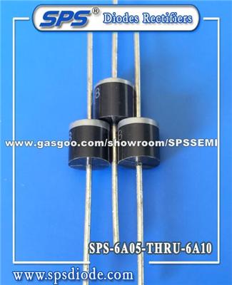 SPS 6A 50V-1000V Axial Diodes 6A05 6A1 6A2 6A4 6A6 6A8 6A10 R-6 Package