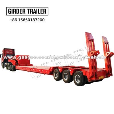 Heavy Duty Customized 3 Axles Cantilever Suspension Lowbed Semi Trailer For Sale