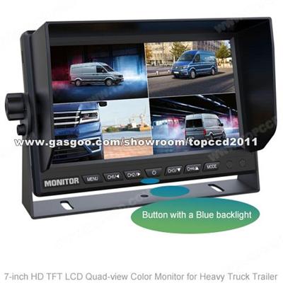 7Inch AHD LCD Quad-View Monitor For Heavy Truck Trailer (TOP-AHD7004Q)