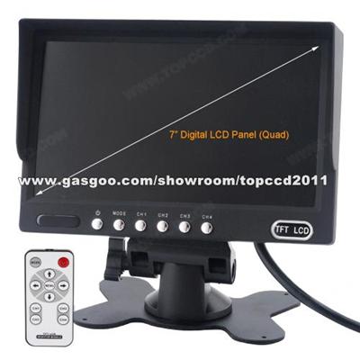 24V 7inch LCD TFT Monitor With Quad Function (TOP-007LQ)