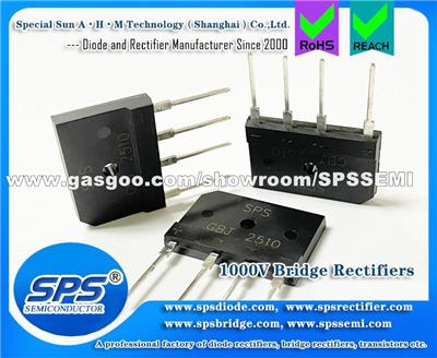 SPS 25A Glass Passivated Bridge Rectifiers Through Hole GBJ25005-GBJ2510