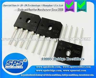 SPS 4A 1000V Glass Passivated Single Phase Bridge Rectifier Through Hole GBU410