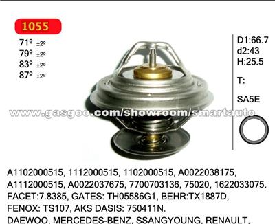Thermostat For DAEWOO, MERCEDES-BENZ, SSANGYOUNG, RENAULT,A1102000515, 1112000515, 1102000515, A0022038175, A1112000515, A0022037675, 7700703136, 7502