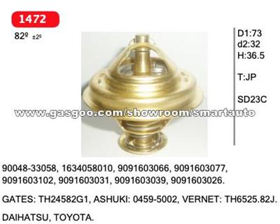 Thermostat For DAIHATSU, TOYOTA. 90048-33058, 1634058010, 9091603066, 9091603077, 9091603102, 9091603031, 9091603039, 9091603026.