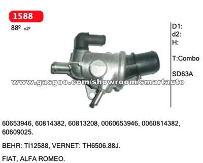 Combo Thermostat For FIAT, ALFA ROMEO. 60653946, 60814382, 60813208, 0060653946, 0060814382, 60609025.