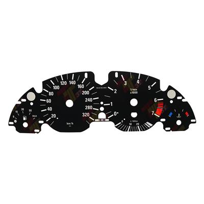 Gauge Face Overlay For BMW E38 E39 E53 X5 Instrument Cluster 320KM/H Color Black