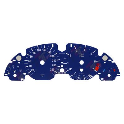 Gauge Face Overlay For BMW E38 E39 E53 X5 Instrument Cluster 320KM/H Color Bule