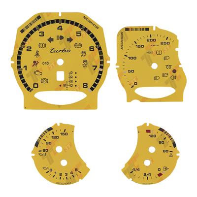 Gauge Face For Porsche Carrera 991/Cayenne 958/Panamera 970 Turbo 250KM/H Yellow