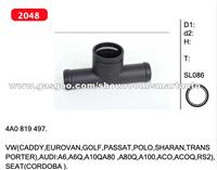 Coolant Flange For VW(CADDY,EUROVAN,GOLF,PASSAT,POLO,SHARAN,TRANS PORTER),AUDI:A6,A6Q,A10QA80 ,A80Q,A100,ACO,ACOQ,RS2), SEAT(CORDOBA ). 4A0 819 497