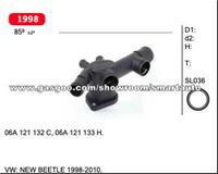 Coolant Flange For VW: NEW BEETLE 1998-2010. 06A 121 132 C, 06A 121 133 H.