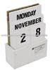 MDF Desk Top Calendar, Perpetual Calendar, Corner Distressed, Whte 17S384