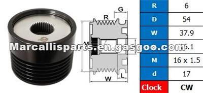 ALTERNATOR PULLEY 55186280, 77362721, 1204517, 1204392, 93178273, 93192631