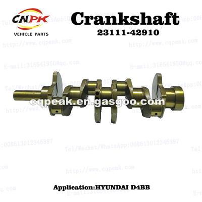 D4BB Crankshaft 23111-42910 23111-42003D For HYUNDAI Diesel Engine Forklift Parts