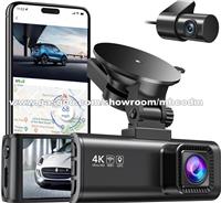 4K/2.5K Full HD Car Dash Camera For Cars, Built-In Wi-Fi GPS,Night Vision,Wide Angle Loop Recording,24H Parking Monitor