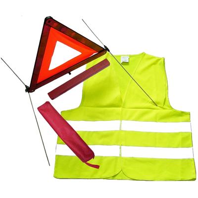 Car Safety Kit with Warning Triangle and Safety Vest, In Stock Products