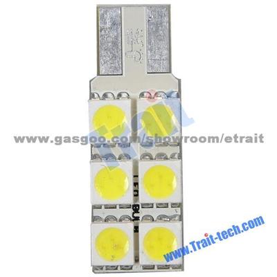 F106 T10 1.25W 5050 SMD 6-LED Car White Light Bulb (DC 12-17V)