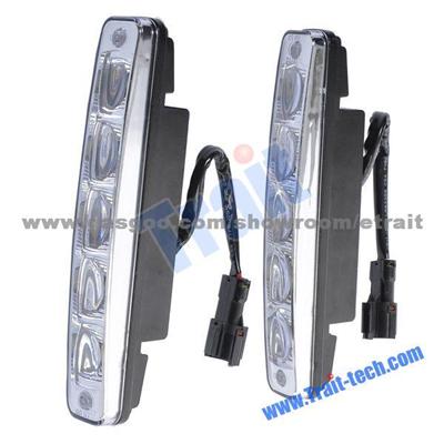 A6-9 Universal 1W 5-LED DRL Headlights Cool White