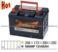 N60MF 12v 60ah Maintenance Free Car Storage Battery