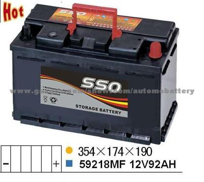 59218MF 12v 92ah Car Starting Battery